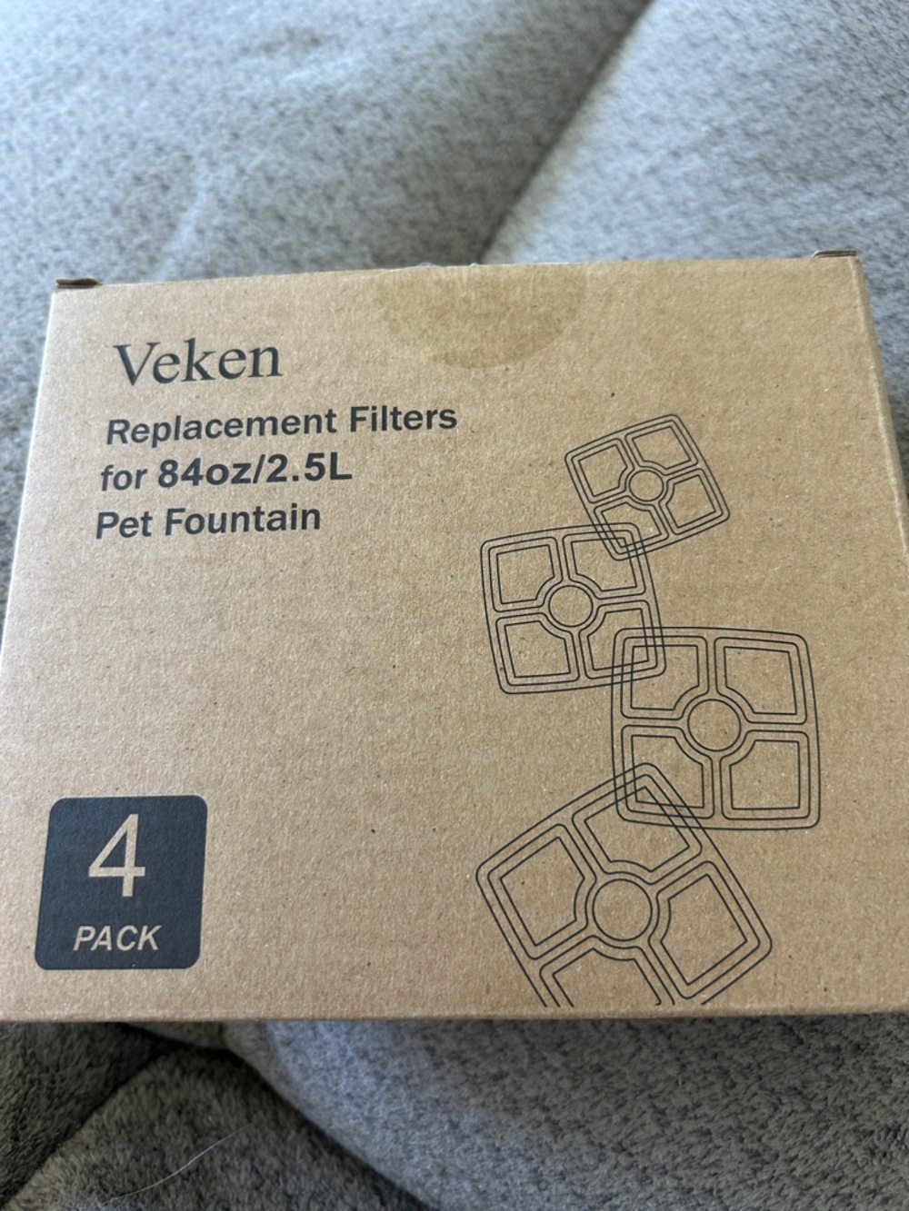 Pet Fountain Replacement Filters - 4 Pack (Brown)